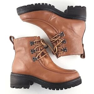 Gentle Souls Women's Bristol Wallaby Tan Leather Lace Up Ankle Boots Size 7.5M